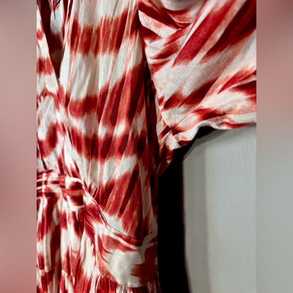 BANANA REPUBLIC FACTORY Red & White Mini Tiered Dress - Picture 6 of 7